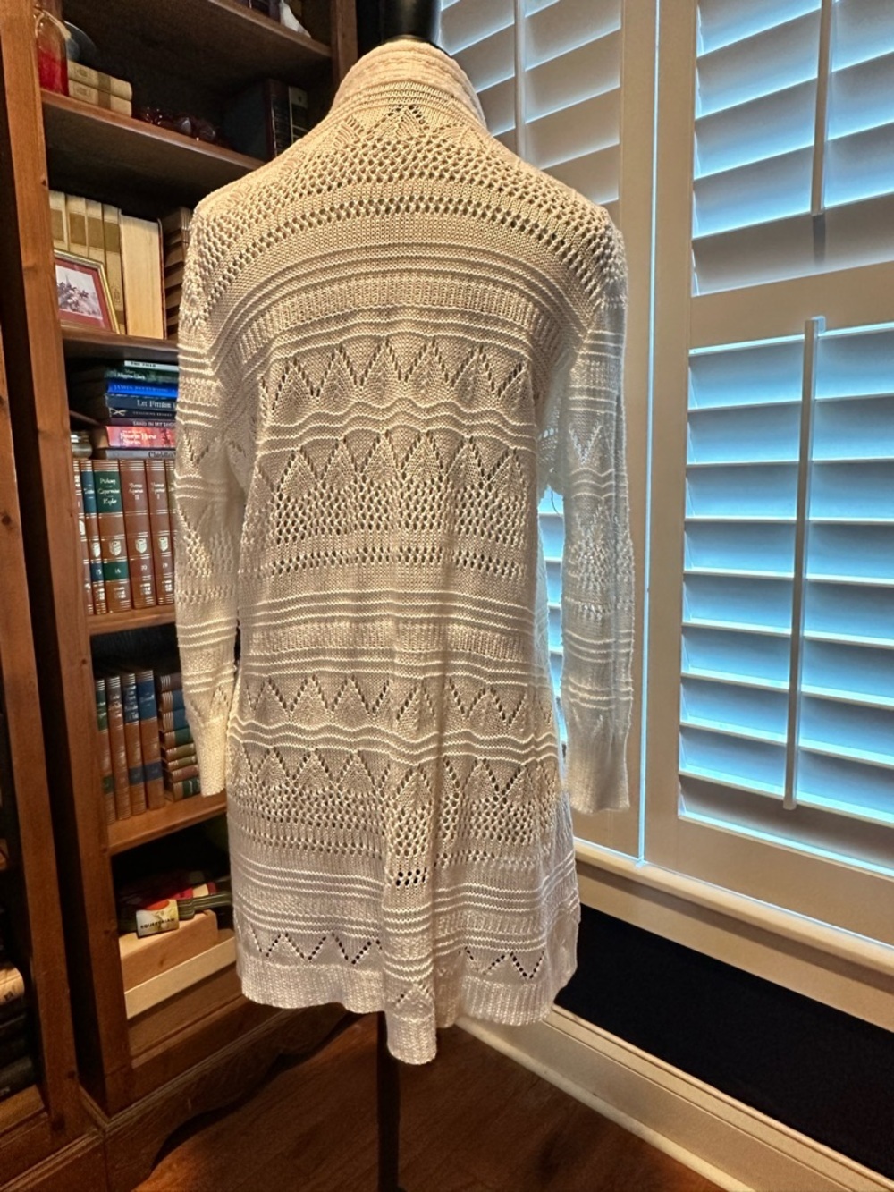 89th & Madison Cream Open-Knit Long Cardigan - Picture 4 of 10
